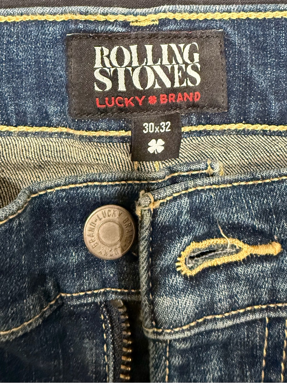 Lucky Brand Men's Dark Blue Slim Jeans with “Rolling Stones” Edition